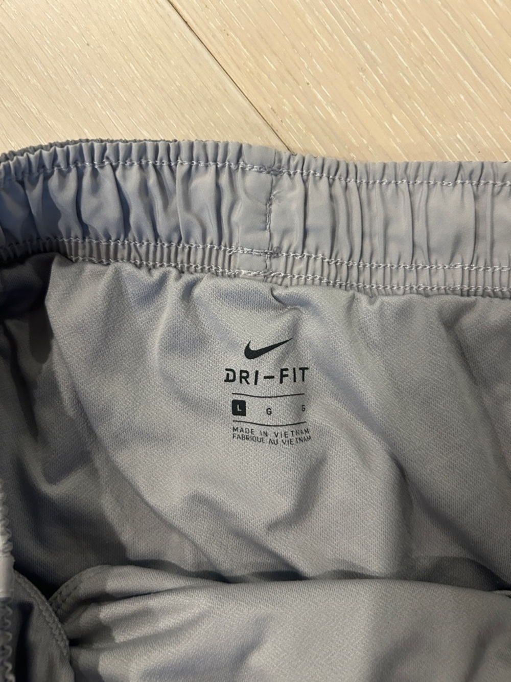 Nike Women's Dark Gray and Light Gray Athletic Running Shorts - Picture 2 of 3